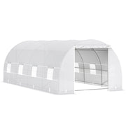 20x10x7ft Heavy Duty Walk-in Tunnel Greenhouse - White-DECOROLALA