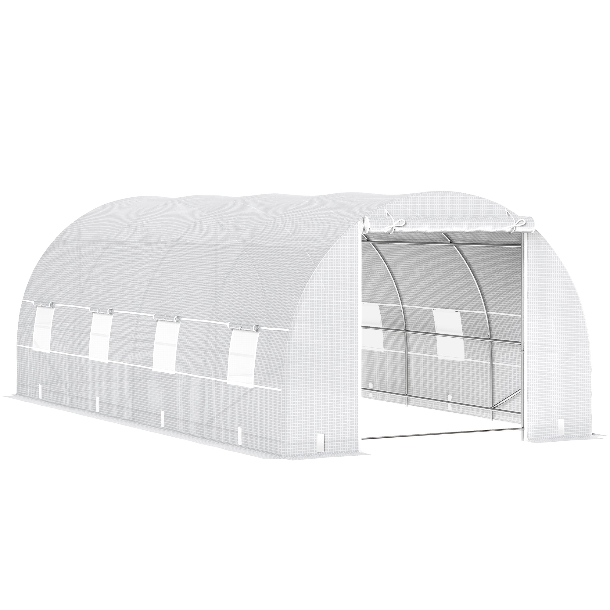 20x10x7ft Heavy Duty Walk-in Tunnel Greenhouse - White-DECOROLALA