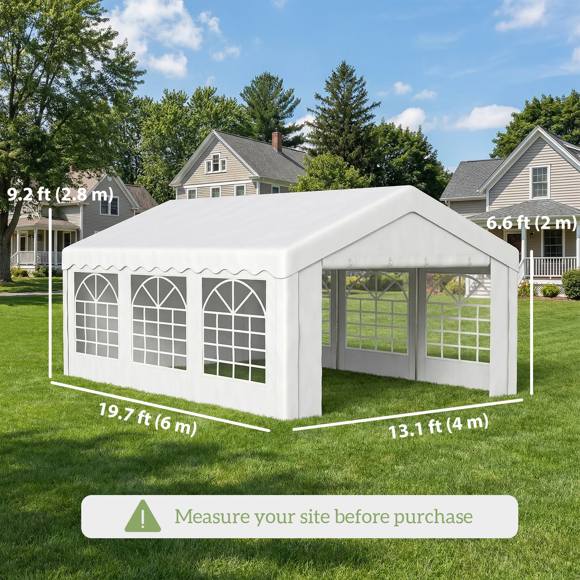 20'x13' Heavy Duty Event Tent Gazebo with Sidewalls White-DECOROLALA