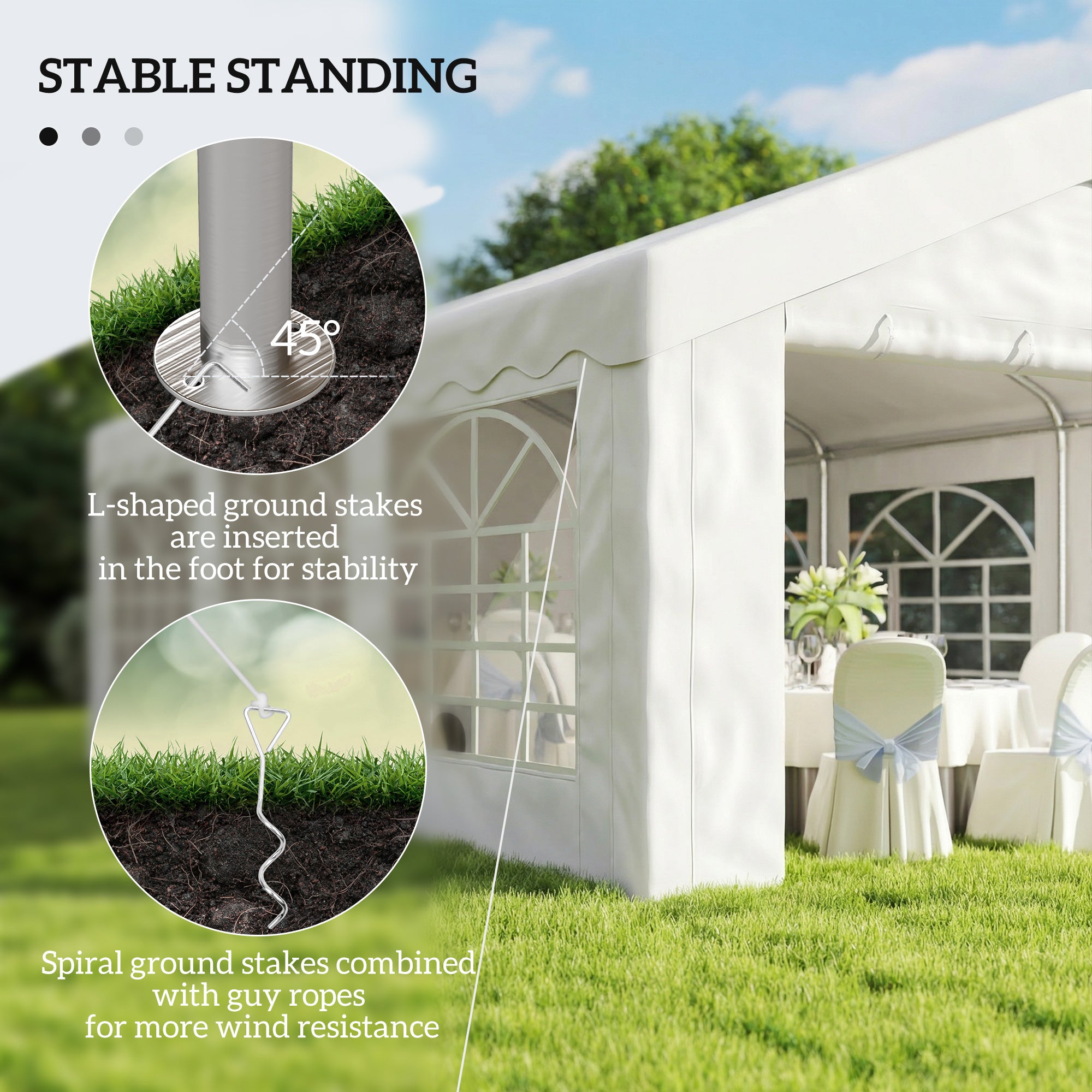20'x13' Heavy Duty Event Tent Gazebo with Sidewalls White-DECOROLALA