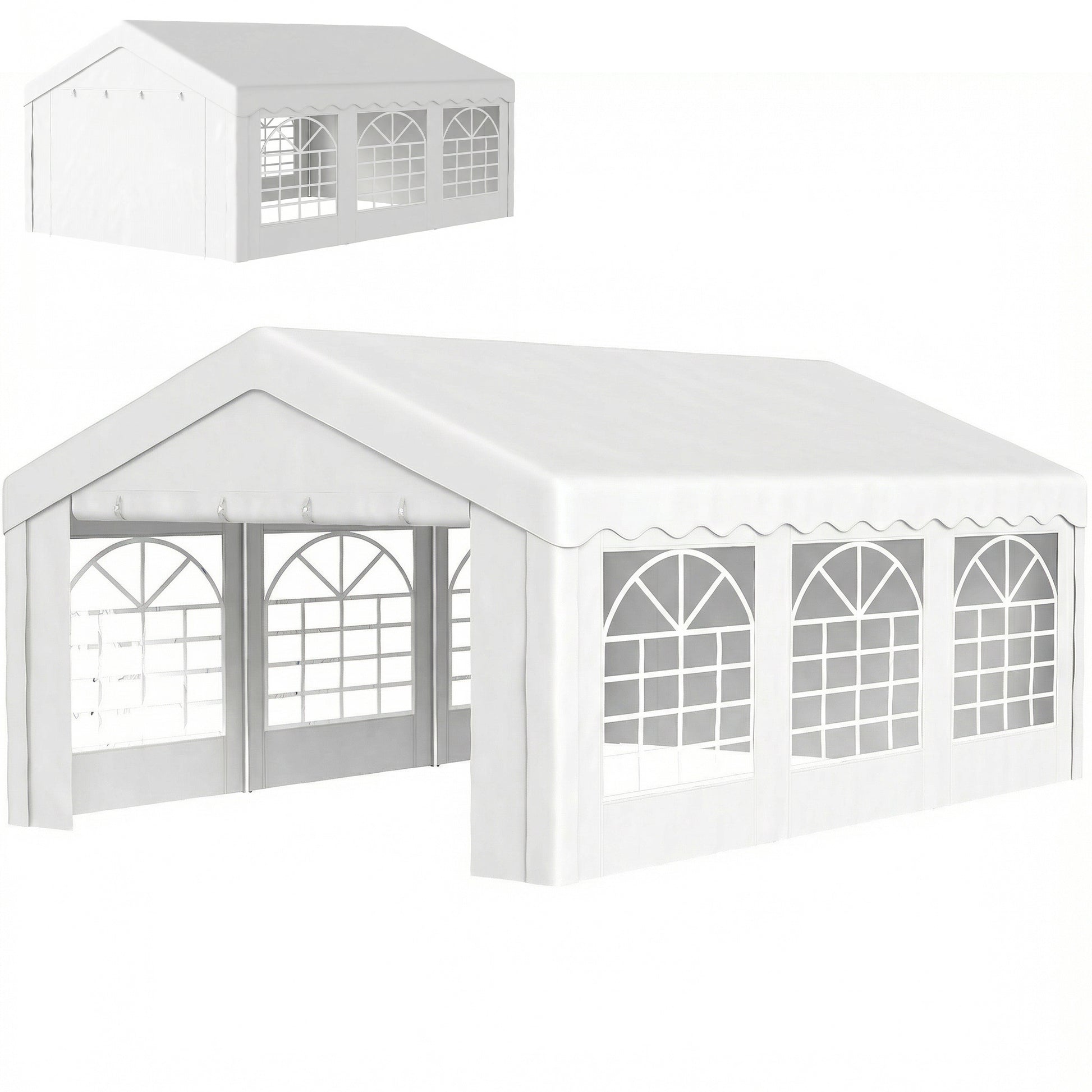20'x13' Heavy Duty Event Tent Gazebo with Sidewalls White-DECOROLALA
