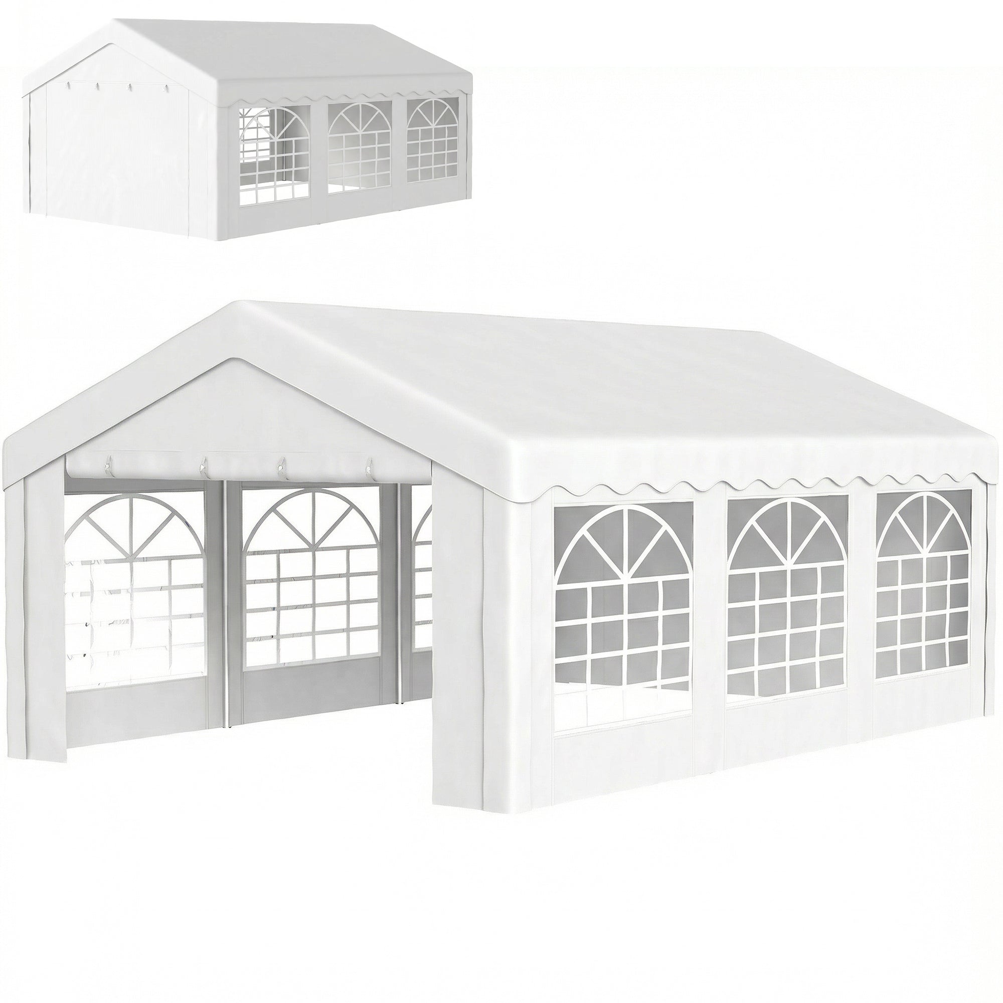 20'x13' Heavy Duty Event Tent Gazebo with Sidewalls White-DECOROLALA