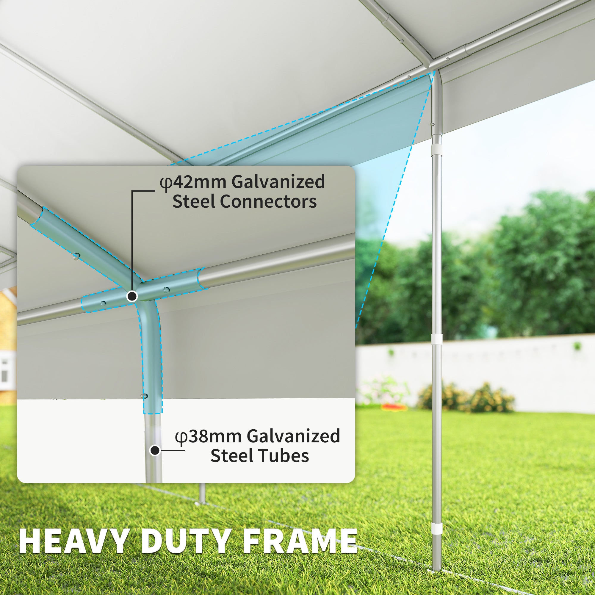 20'x33' Heavy Duty Party Tent & Carport - White Canopy Gazebo-Patio & Garden > Wedding & Events Tents > Canopy Tents-DECOROLALA