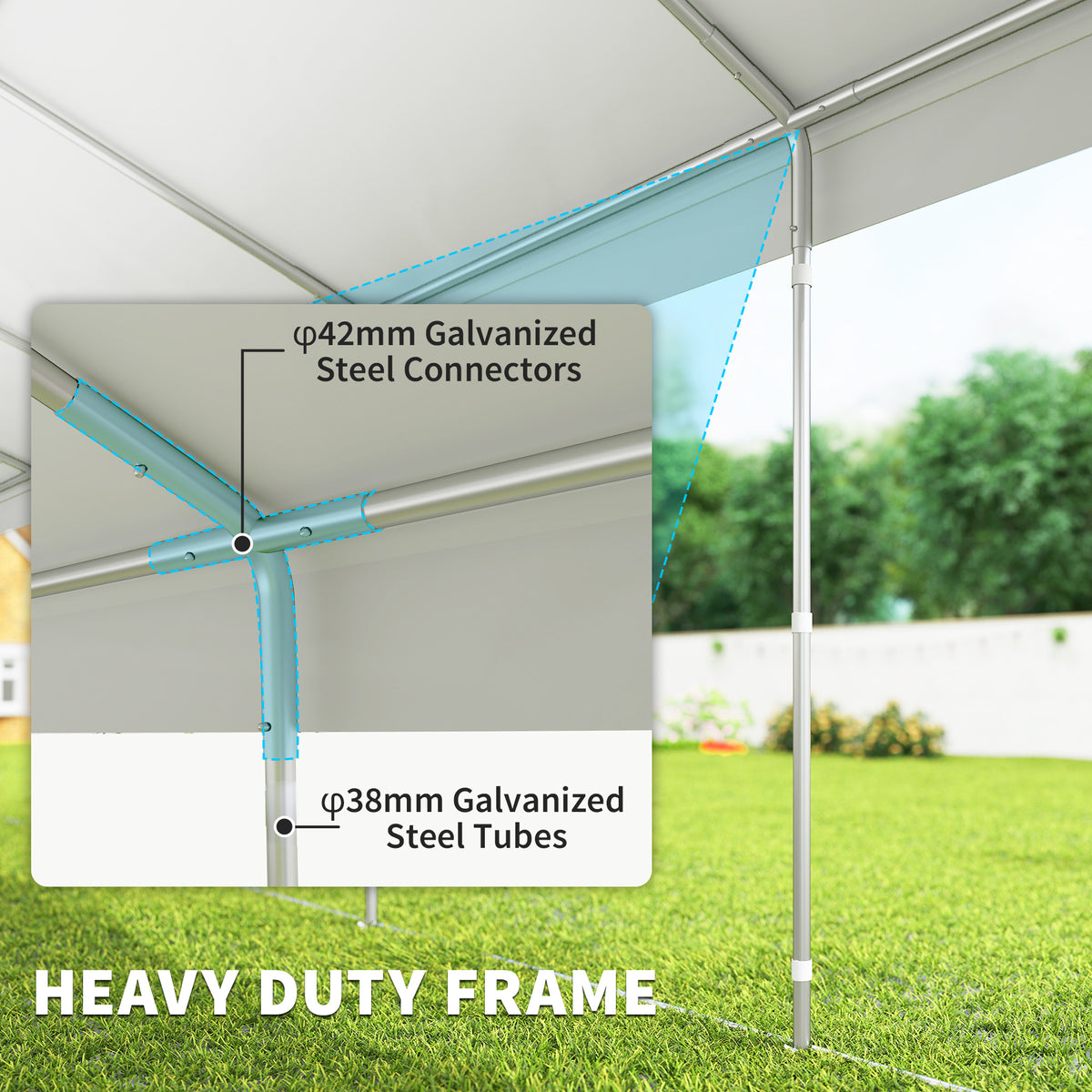 20'x33' Heavy Duty Party Tent & Carport - White Canopy Gazebo-Patio & Garden > Wedding & Events Tents > Canopy Tents-DECOROLALA