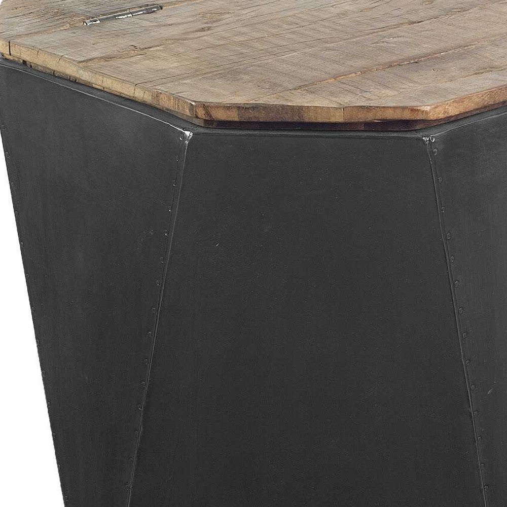 21" Black Solid Wood End Table-End-Side Tables-DECOROLALA