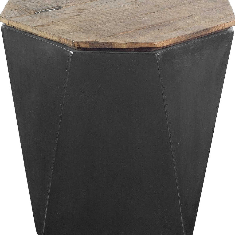 21" Black Solid Wood End Table-End-Side Tables-DECOROLALA