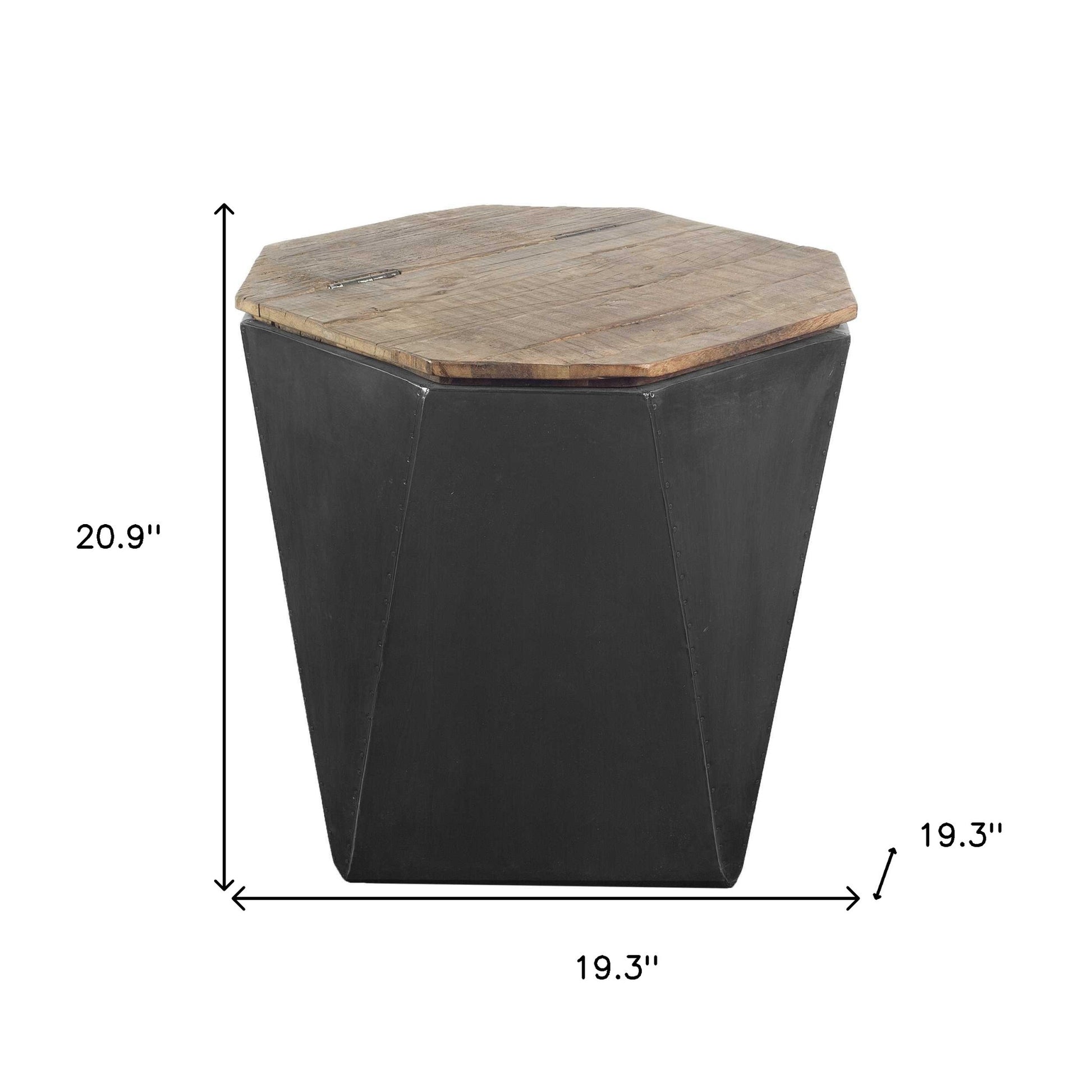 21" Black Solid Wood End Table-End-Side Tables-DECOROLALA