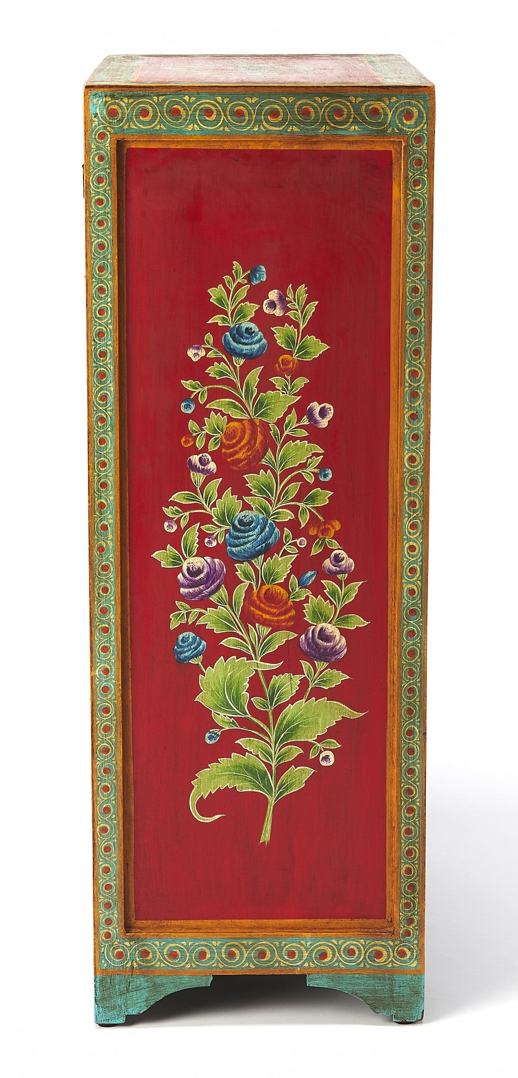 21" Blue and Green Solid Wood Seven Drawer Standard Chest-Dressers-DECOROLALA