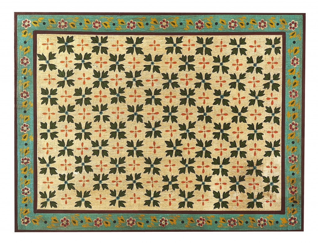 21" Brown And Green And Ivory Standard Accent Cabinet With One Drawer-Cabinets-DECOROLALA