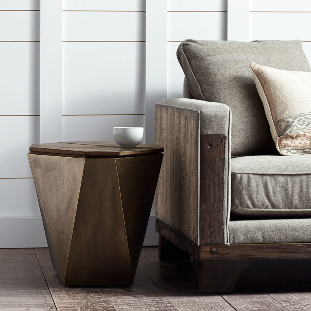 21" Brown Solid Wood End Table-End-Side Tables-DECOROLALA