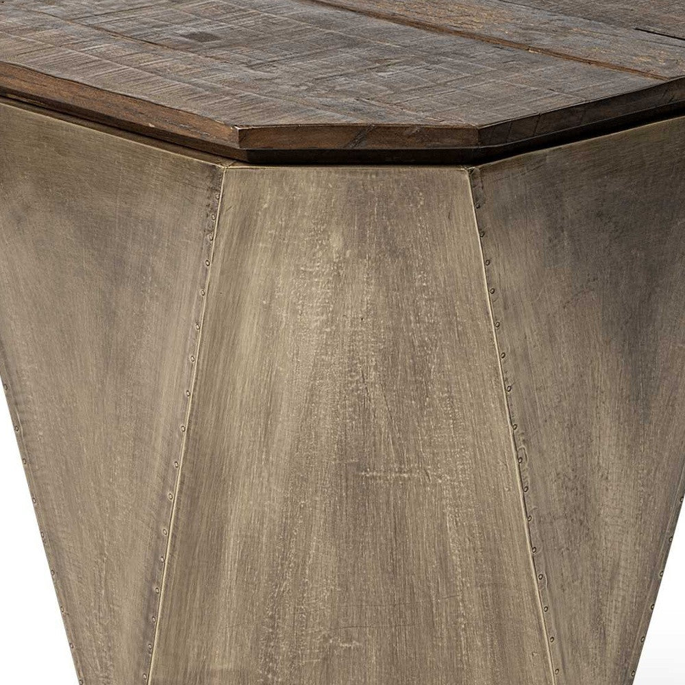 21" Brown Solid Wood End Table-End-Side Tables-DECOROLALA