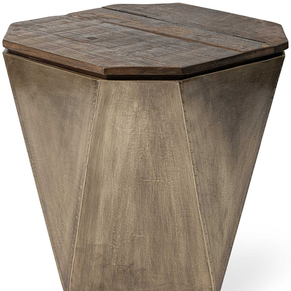 21" Brown Solid Wood End Table-End-Side Tables-DECOROLALA