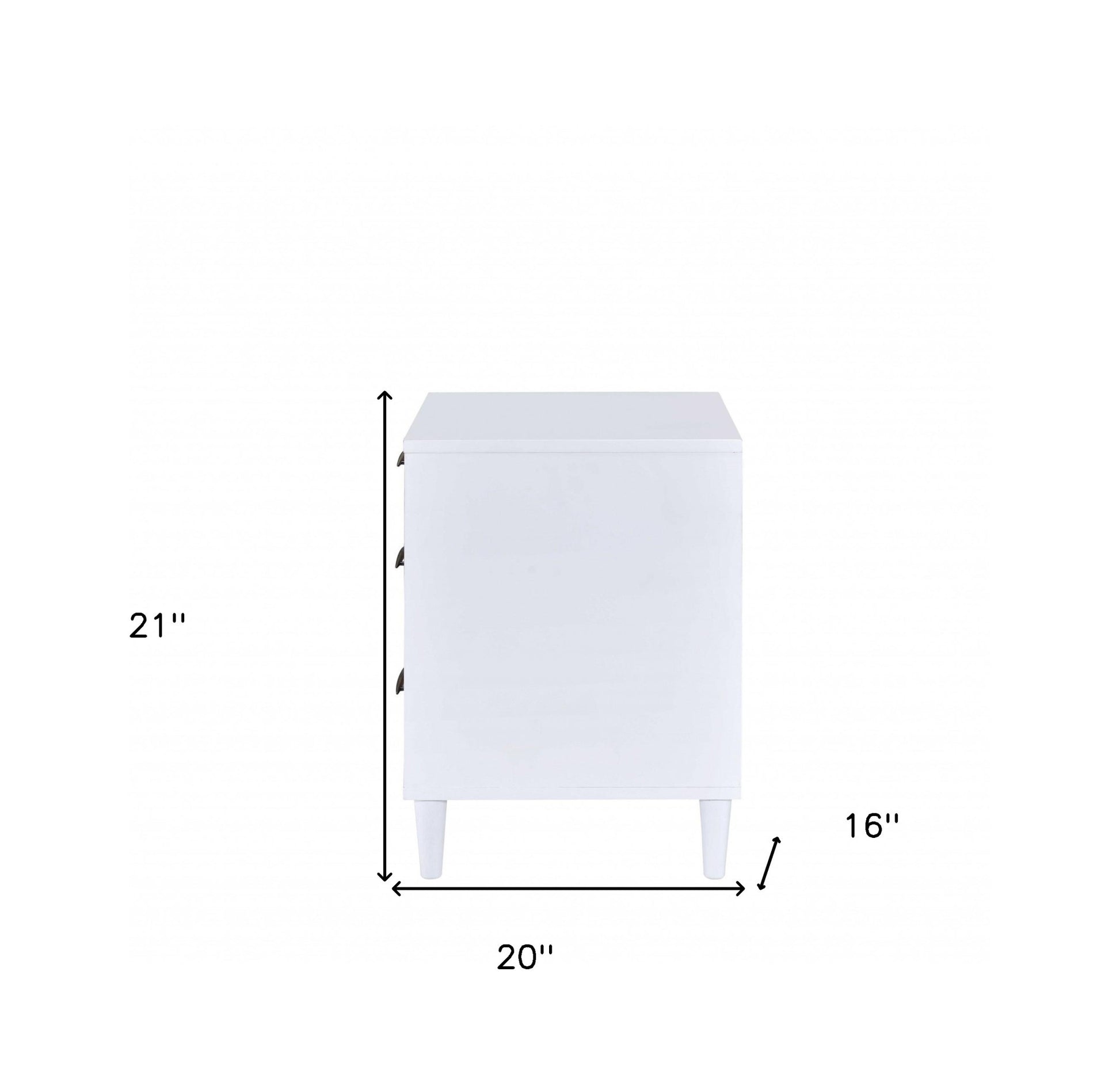 21" Brown Three Drawers Nightstand-Nightstands & Bedside Tables-DECOROLALA