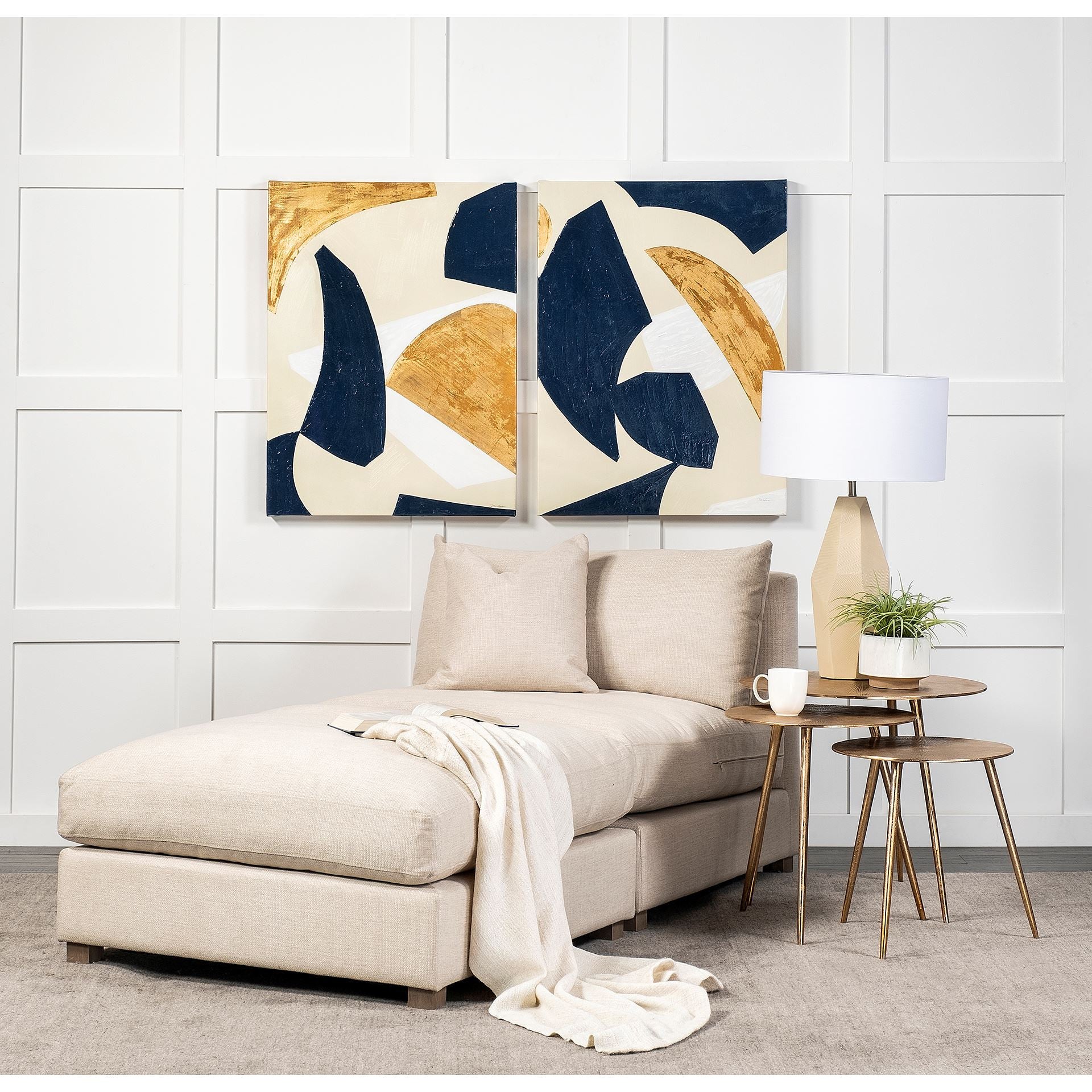 21" Gold Metal Round End Table-End-Side Tables-DECOROLALA