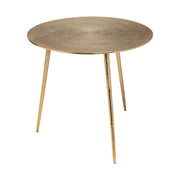21" Gold Metal Round End Table-End-Side Tables-DECOROLALA