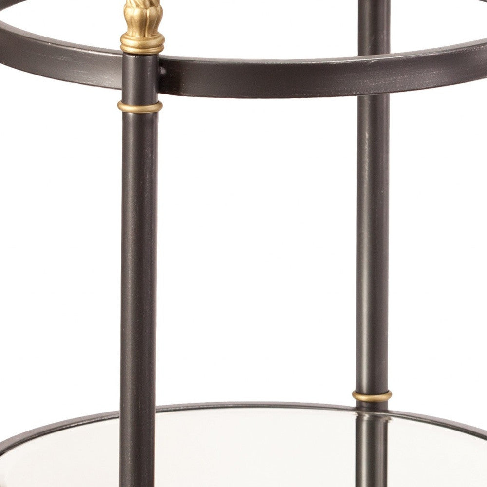 21" Gray Glass Round End Table-End-Side Tables-DECOROLALA