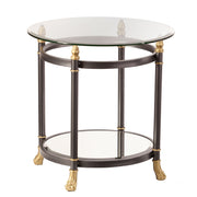 21" Gray Glass Round End Table-End-Side Tables-DECOROLALA