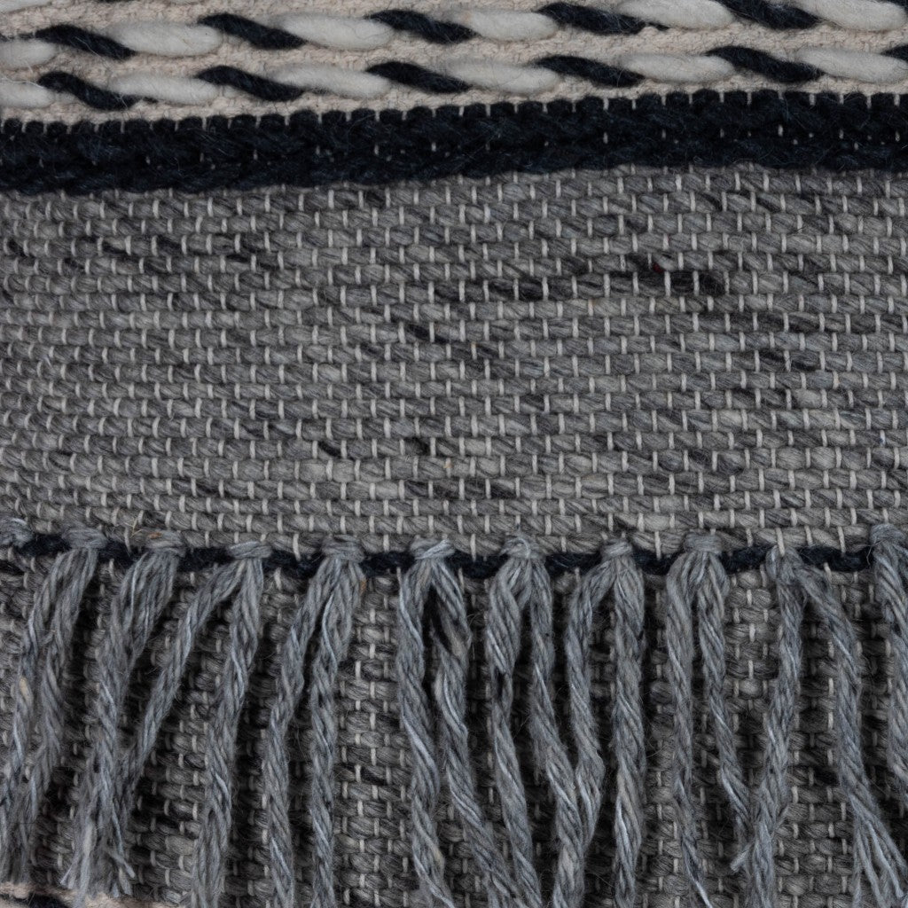 21" Gray Pouf Ottoman-Ottomans-DECOROLALA