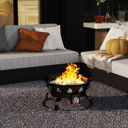 21 Inch Diameter Propane Gas Fire Pit Patio Portable Fire Bowl-Black-Fire Pits-DECOROLALA