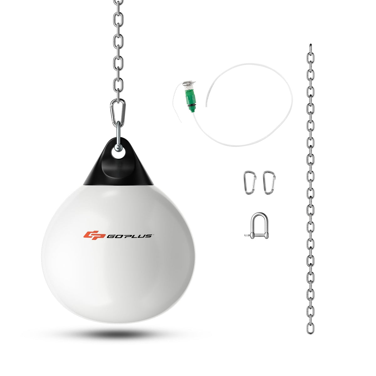 21 Inch Water Punching Bag with Adjustable Metal Chain-White-Boxing & Martial Arts-DECOROLALA