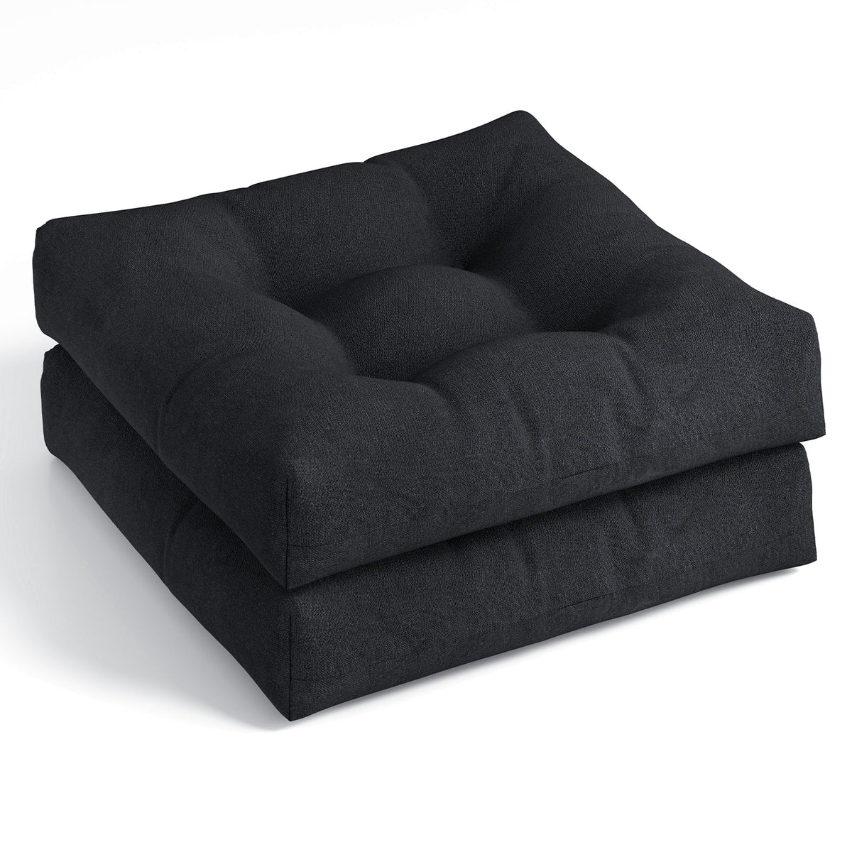 21 Inch x 21 Inch Patio Chair Seat Cushion Pads for Indoor and Outdoor-Black-Outdoor Furniture Accessories-DECOROLALA