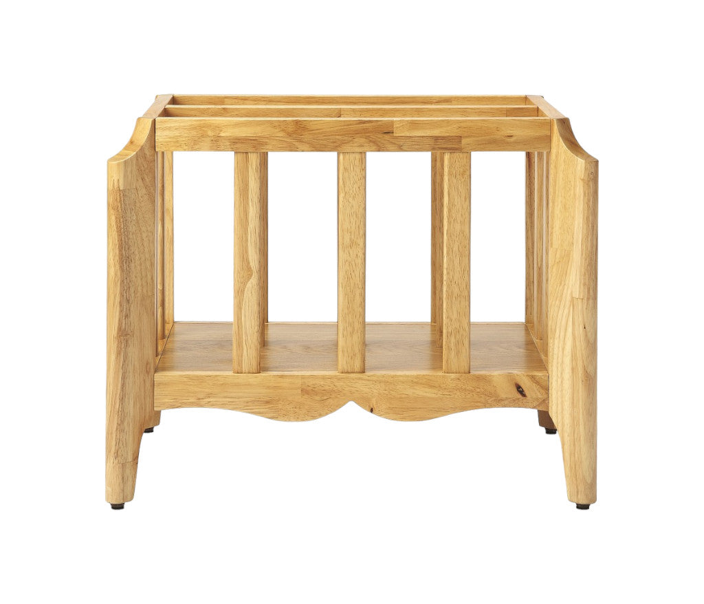 21" Natural Solid Wood Magazine Holder-Organizers-DECOROLALA