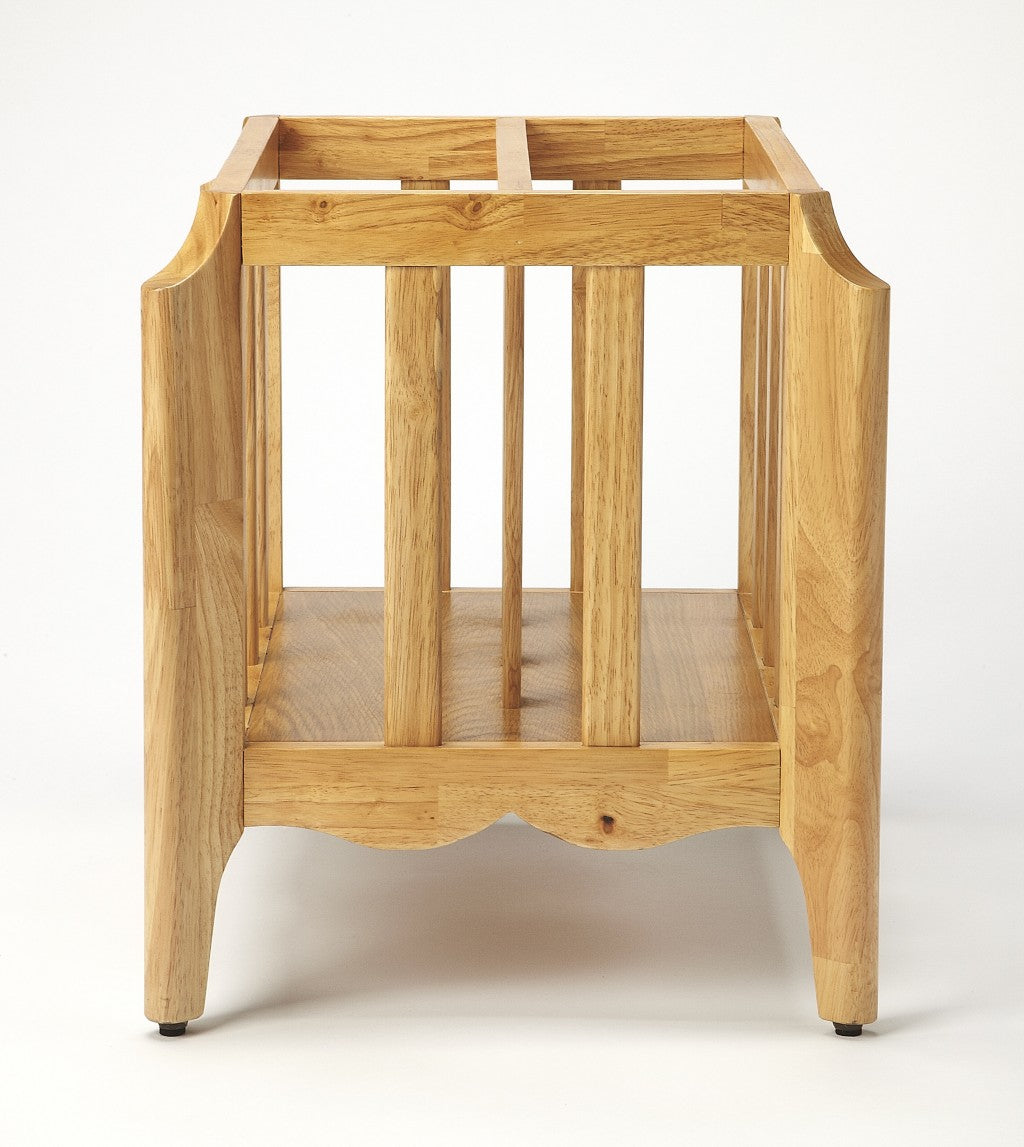 21" Natural Solid Wood Magazine Holder-Organizers-DECOROLALA