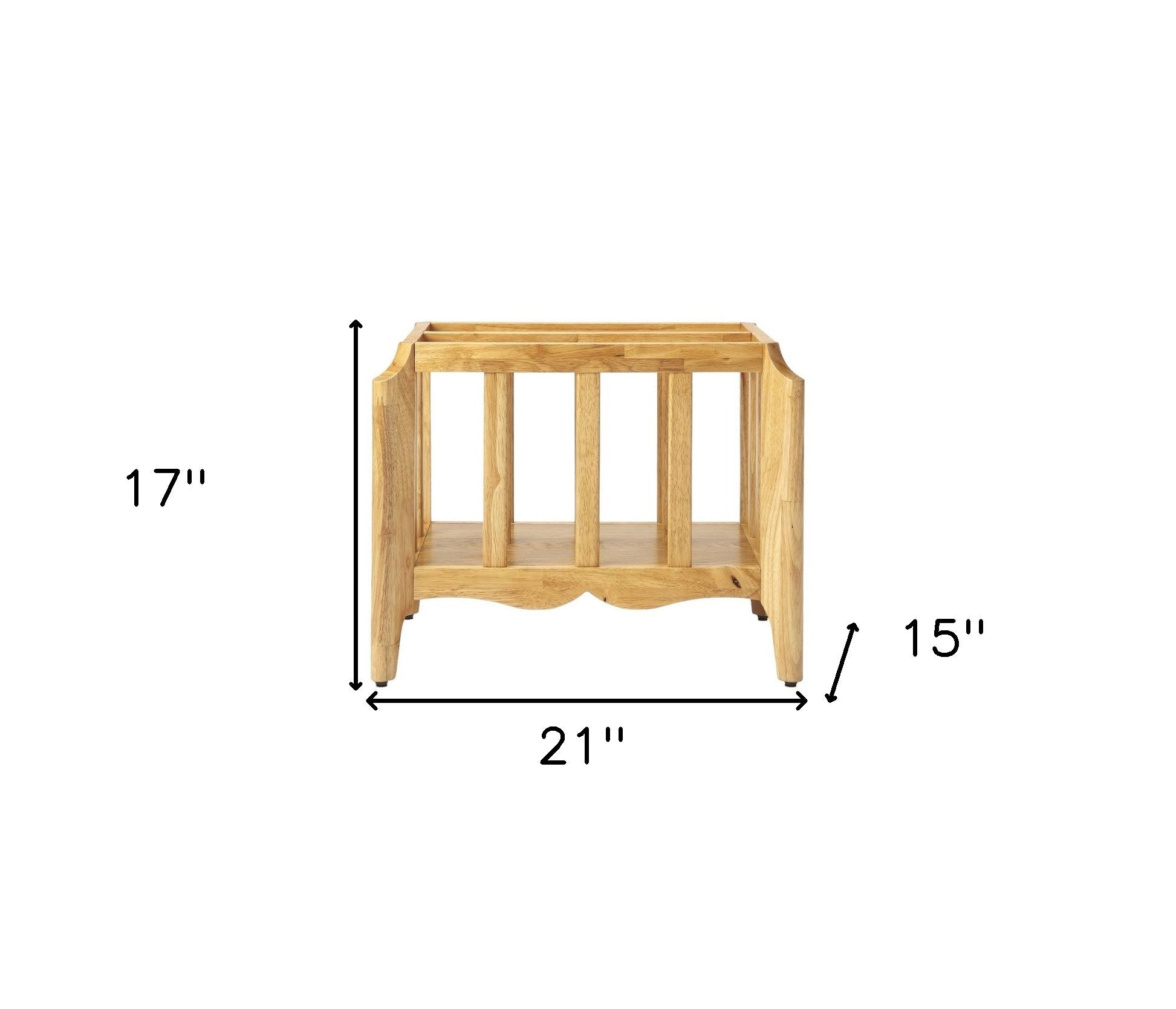 21" Natural Solid Wood Magazine Holder-Organizers-DECOROLALA