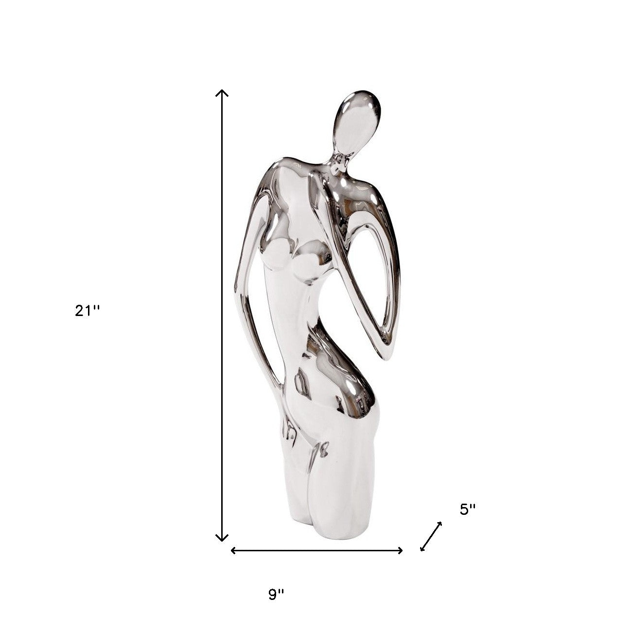 21" Nickel Glass Tabletop Sculpture-Sculptures-DECOROLALA