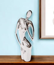 21" Nickel Glass Tabletop Sculpture-Sculptures-DECOROLALA