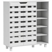 21-Pair Shoe Cabinet - White 5-Tier Storage Organizer-Home Furnishings > Storage & Organization > Shoe Storage Cabinets & Racks-DECOROLALA