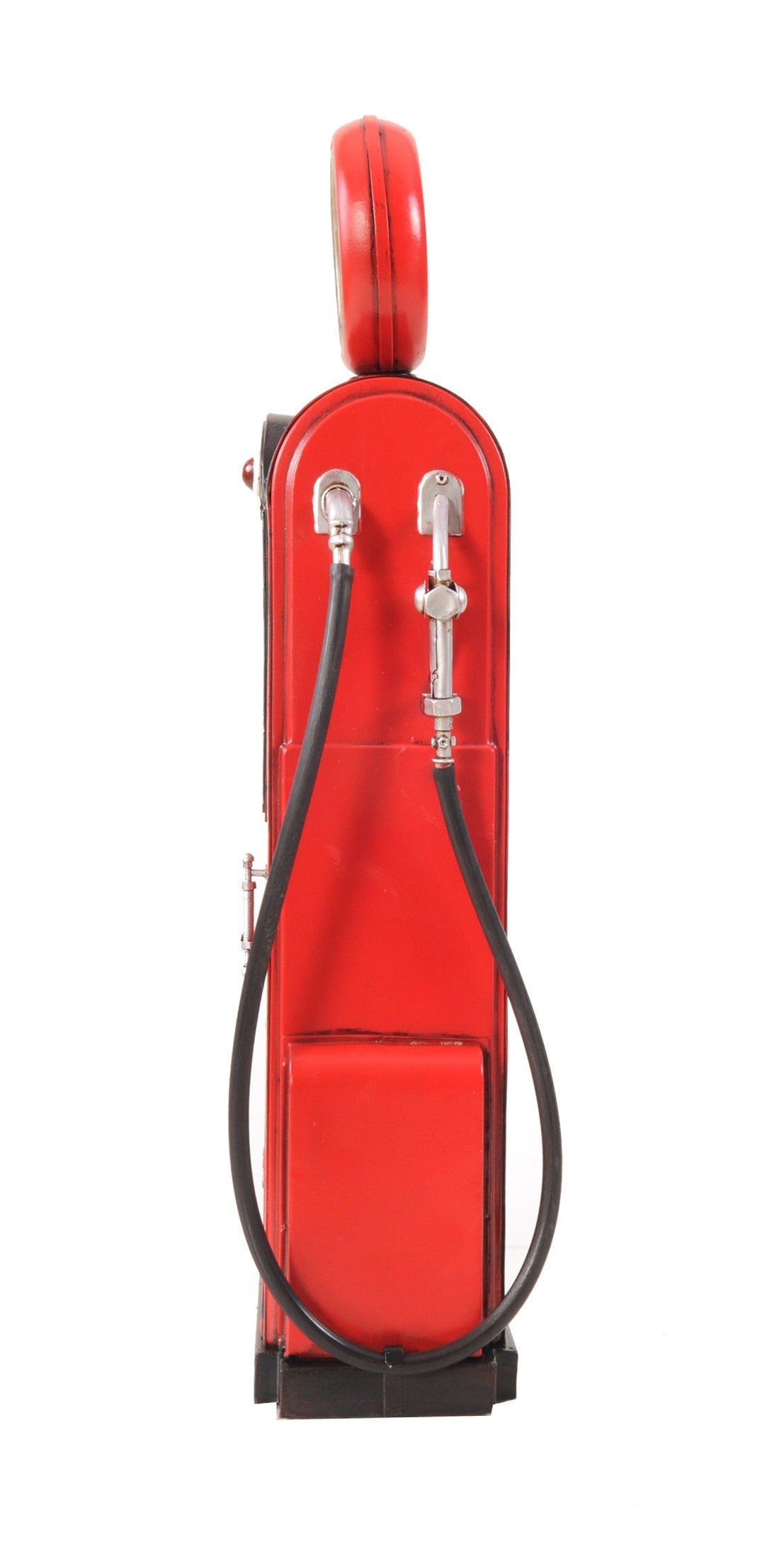 21" Red Metal Hand Painted Gas Pump Clock Sculpture-Sculptures-DECOROLALA