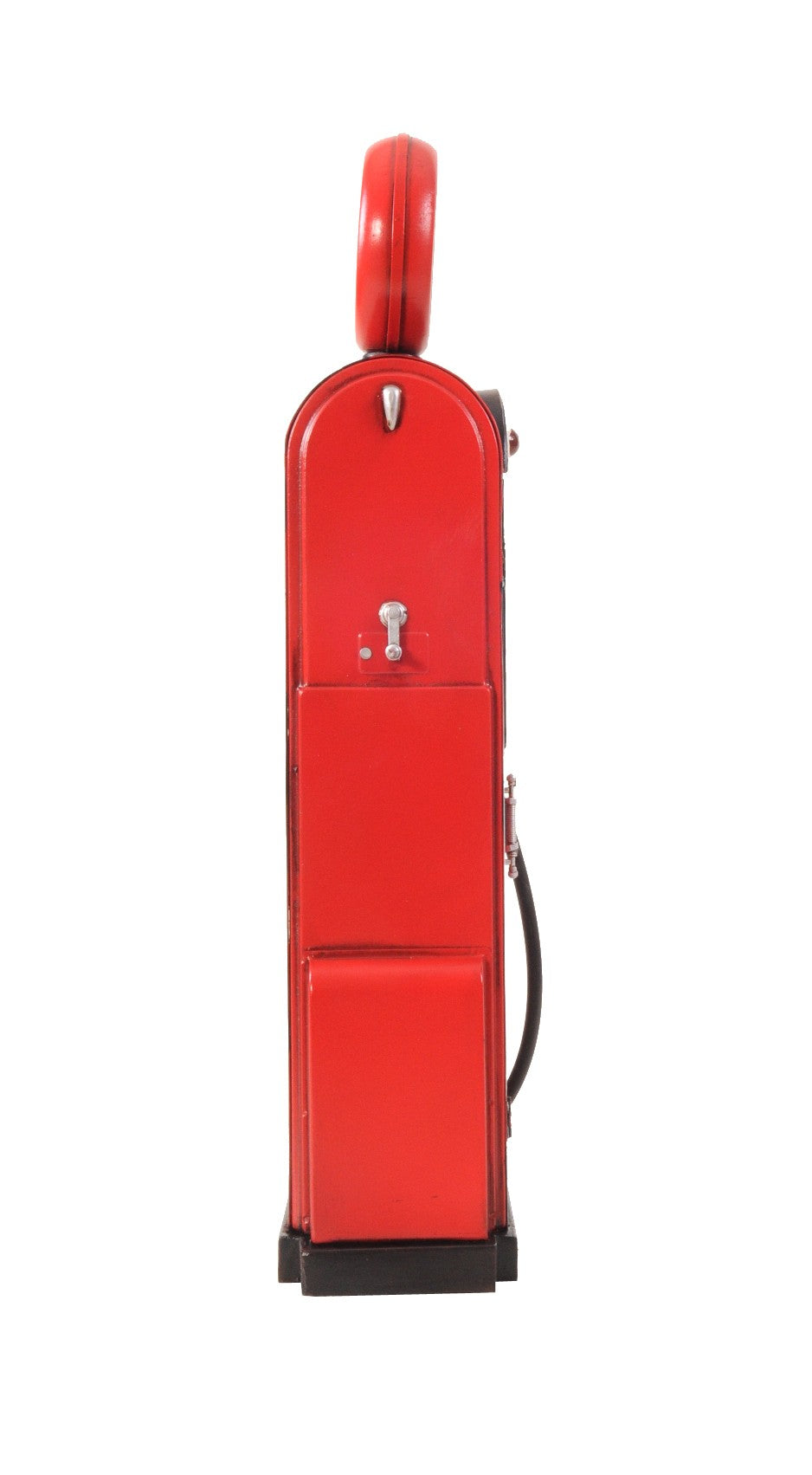 21" Red Metal Hand Painted Gas Pump Clock Sculpture-Sculptures-DECOROLALA