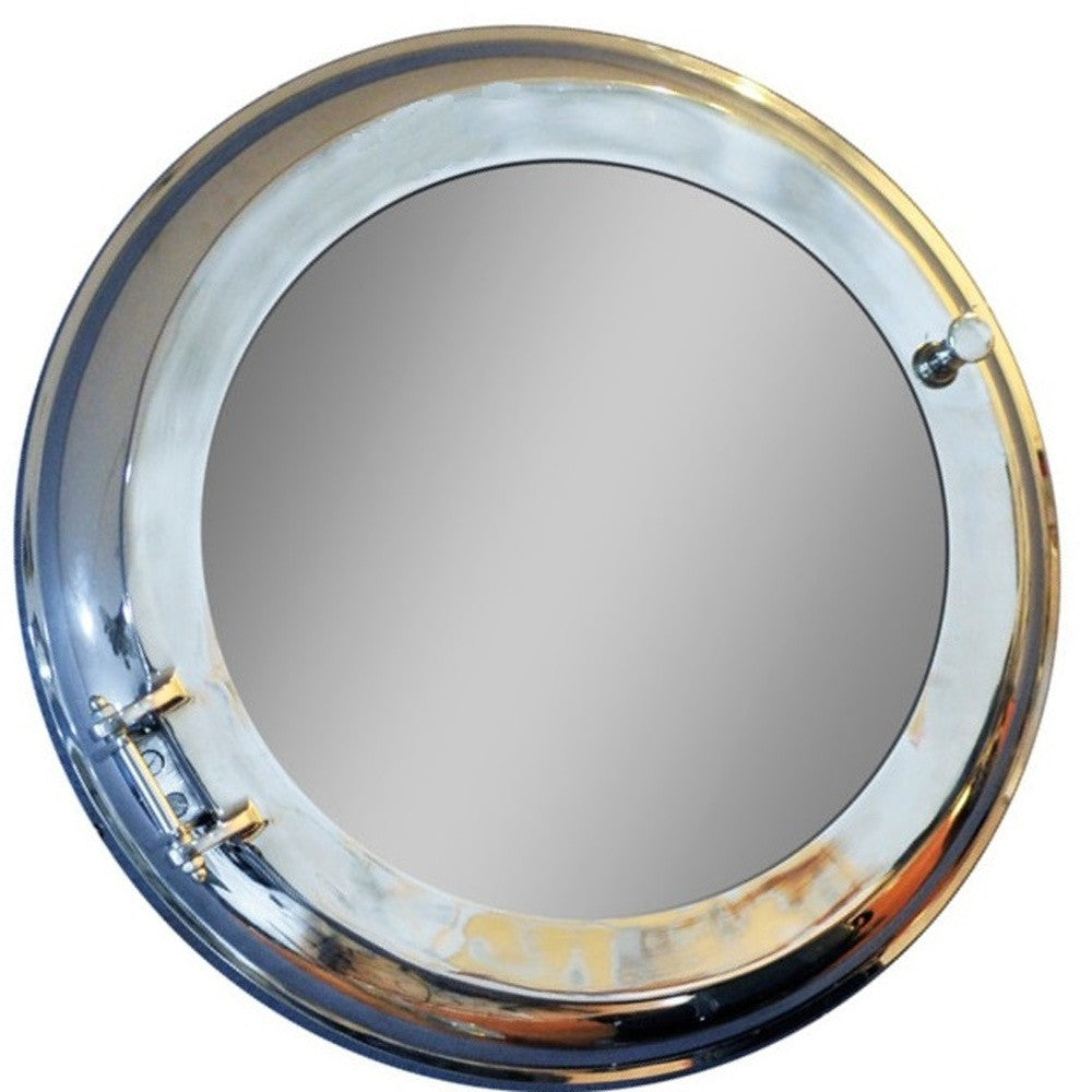 21" Silver Round Aluminum Framed Accent Mirror-Mirrors-DECOROLALA