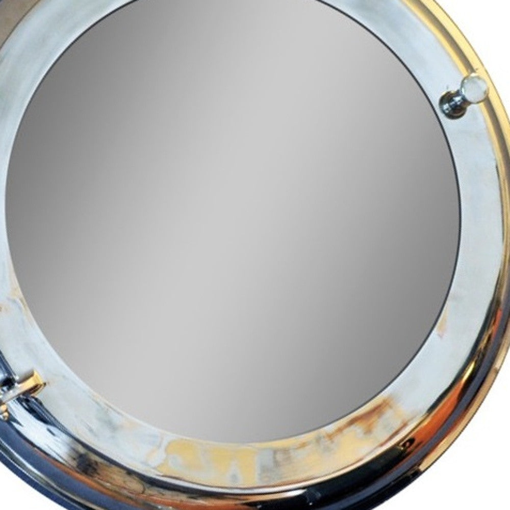 21" Silver Round Aluminum Framed Accent Mirror-Mirrors-DECOROLALA