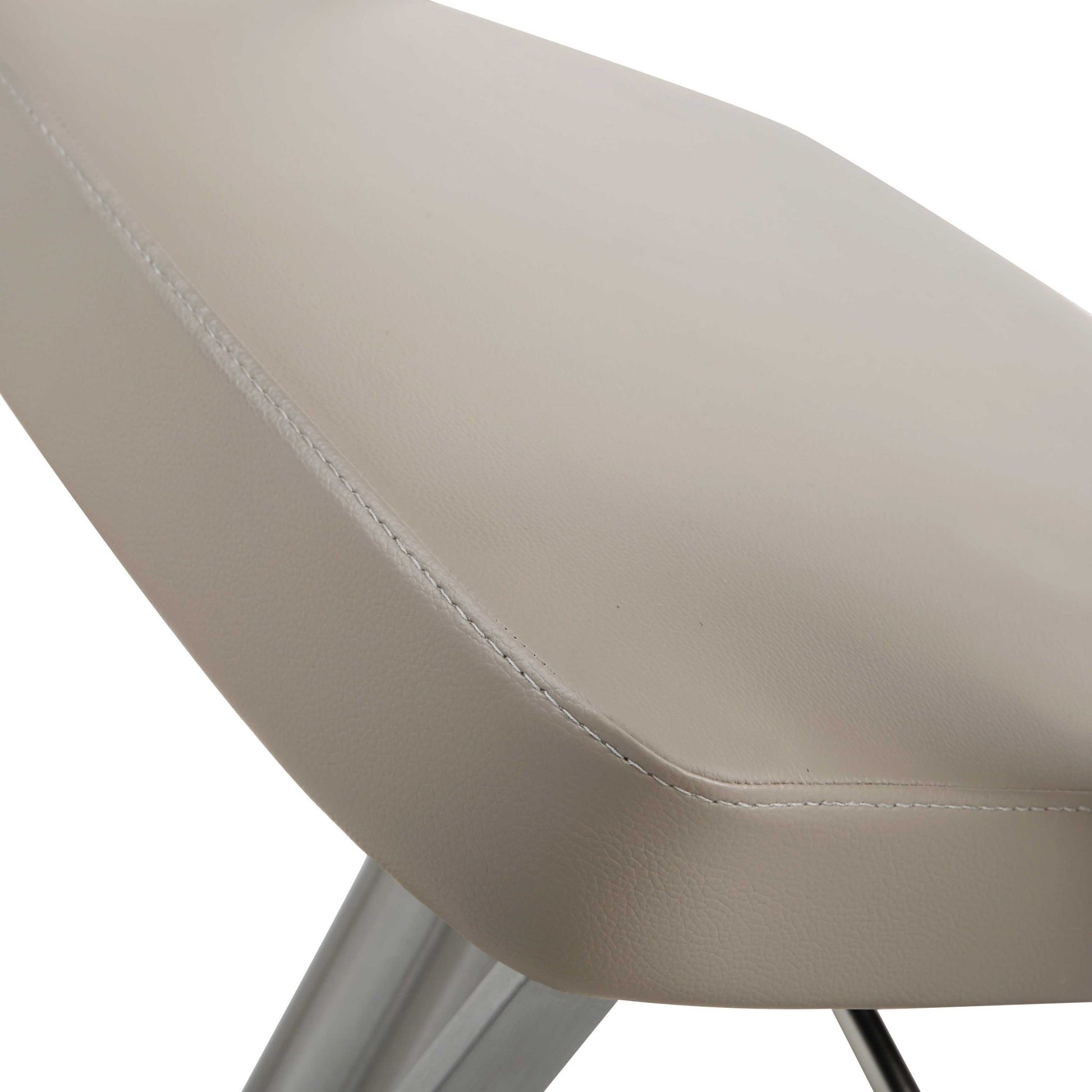 21 " White And Silver Stainless Steel Bar Chair-Bar Chairs-DECOROLALA