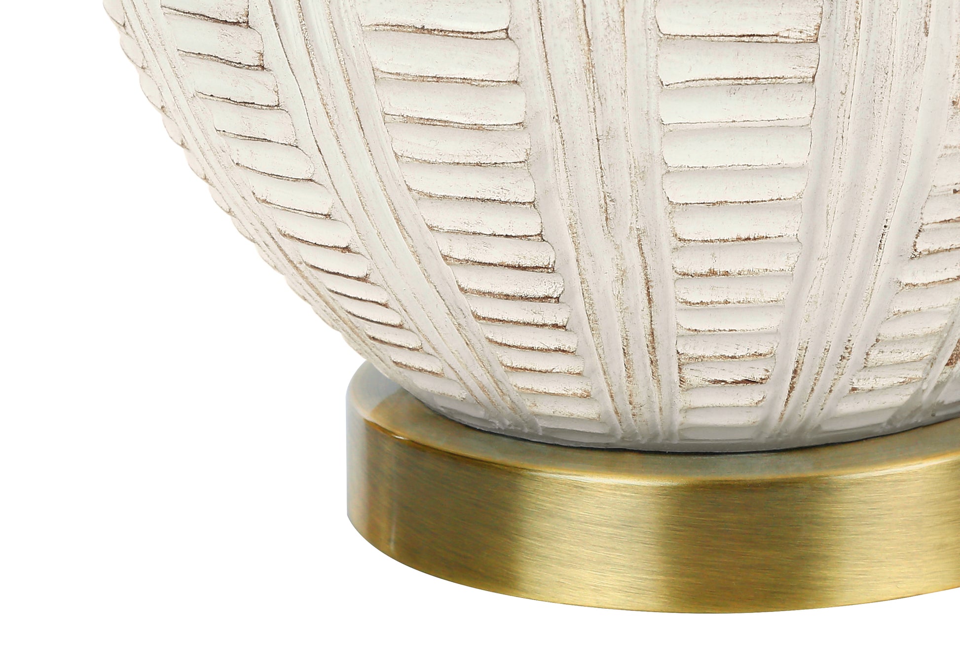 21"H Table Lamp Cream Resin Ivory Shade-Lighting-DECOROLALA