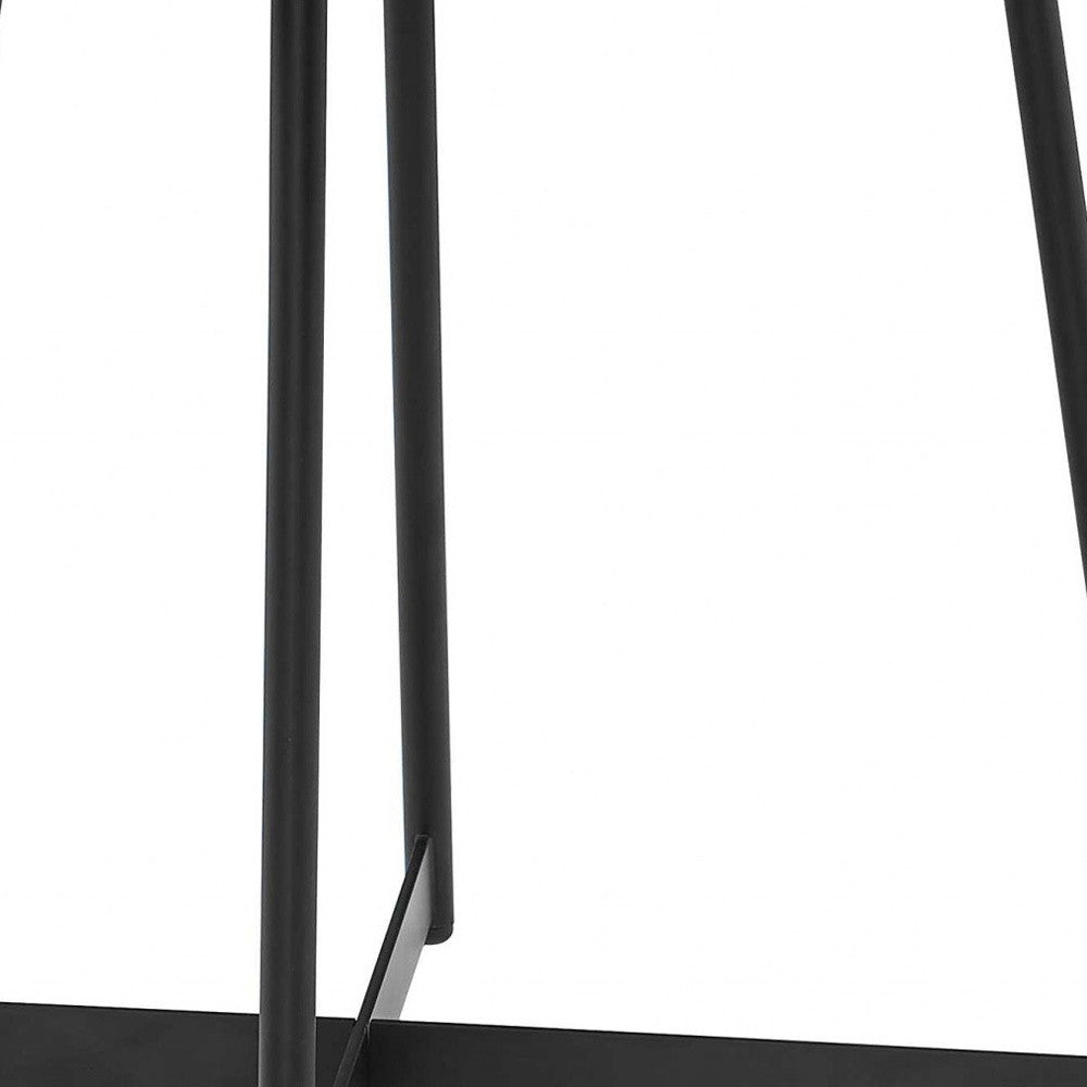 21.66" X 21.66" X 22.05" Round Side Table In American Walnut And Black-End-Side Tables-DECOROLALA