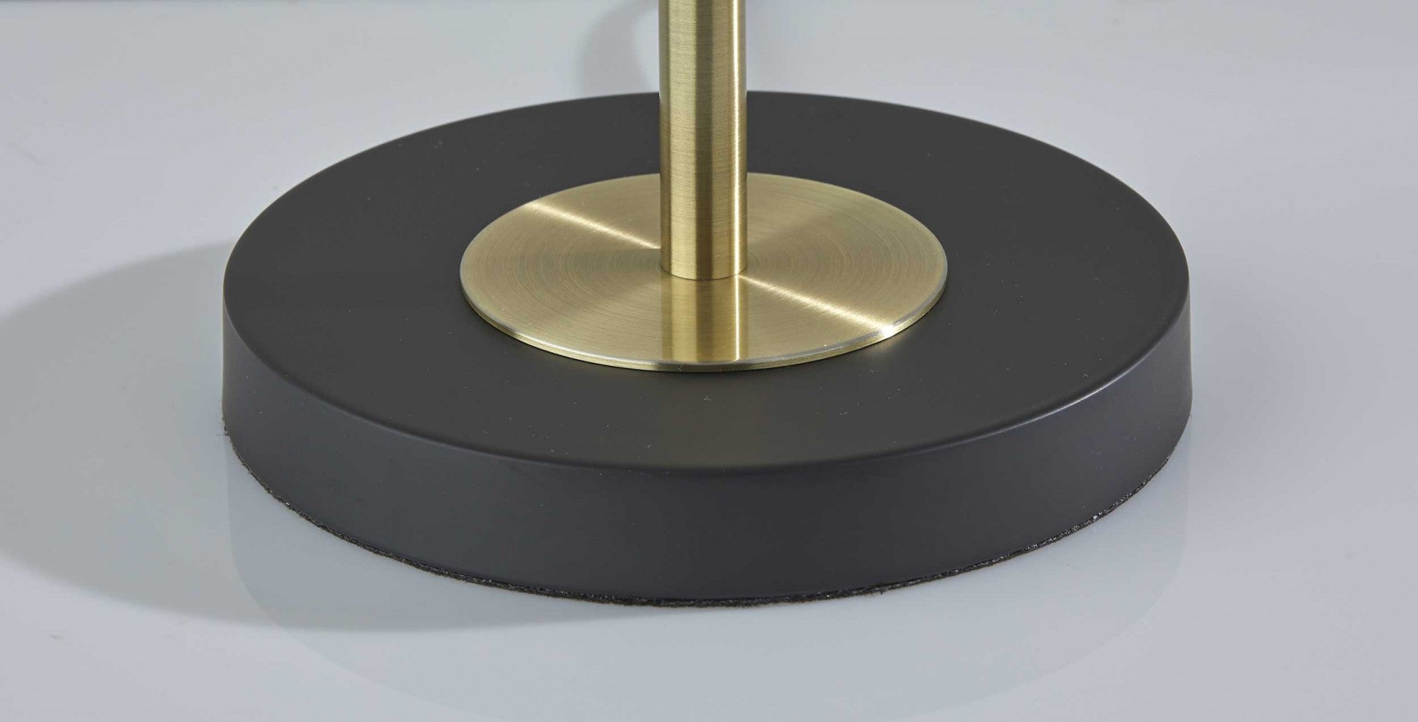 22" Antiqued Brass Table Lamp With White Ribbed Frosted Glass Dome Shade-Table Lamps-DECOROLALA