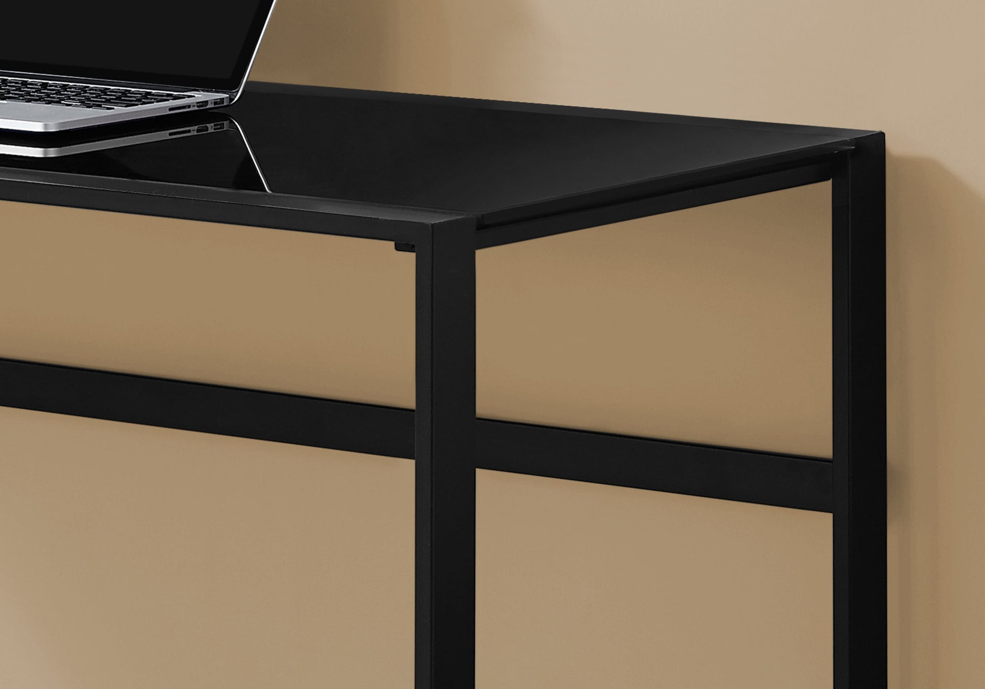 22" Black Glass Computer Desk-Desks-DECOROLALA