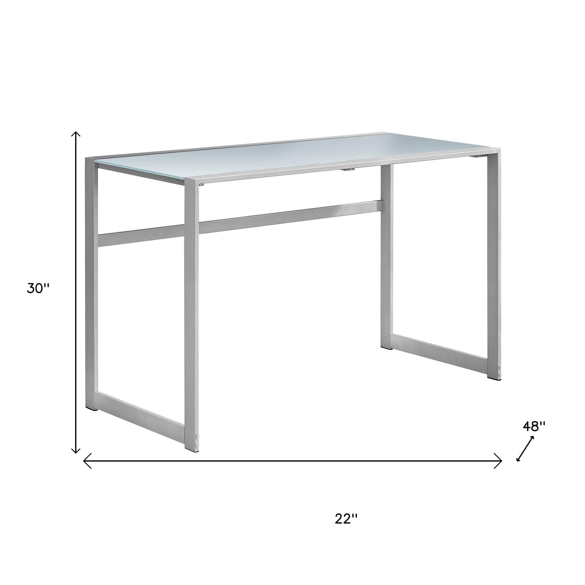 22" Black Glass Computer Desk-Desks-DECOROLALA