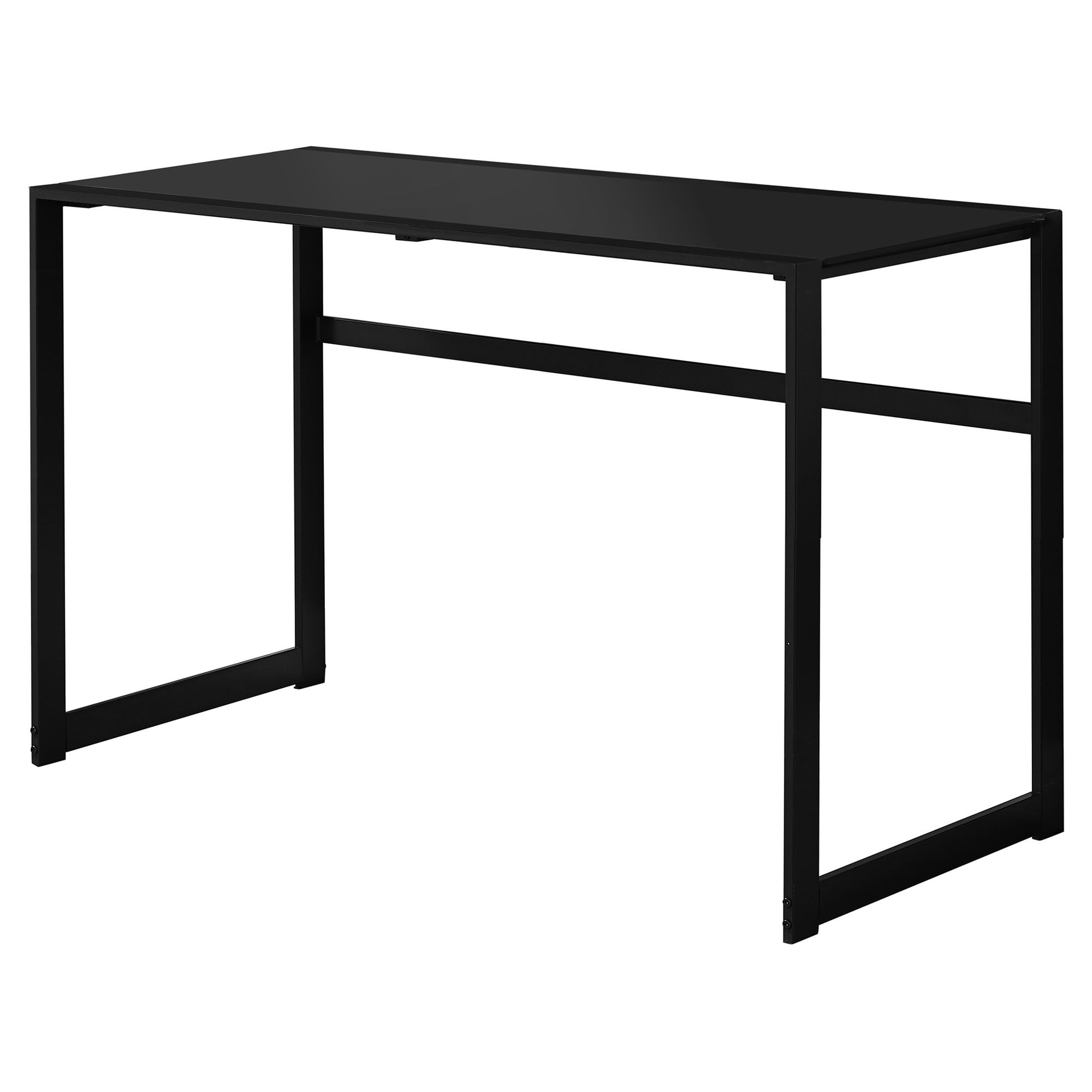 22" Black Glass Computer Desk-Desks-DECOROLALA