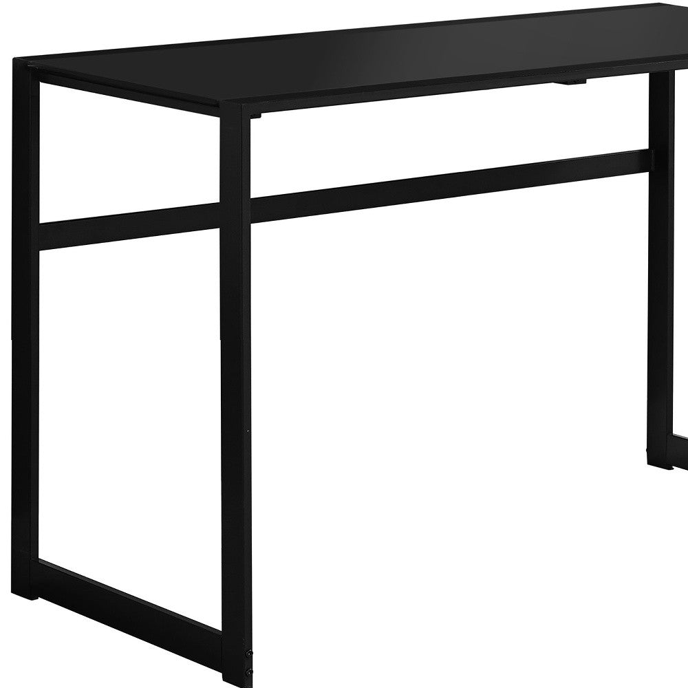 22" Black Glass Computer Desk-Desks-DECOROLALA
