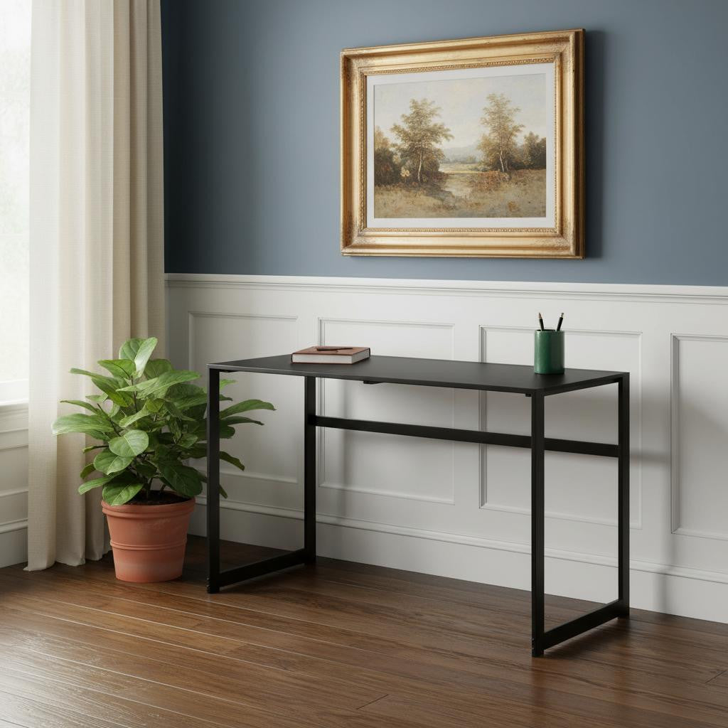 22" Black Glass Computer Desk-Desks-DECOROLALA