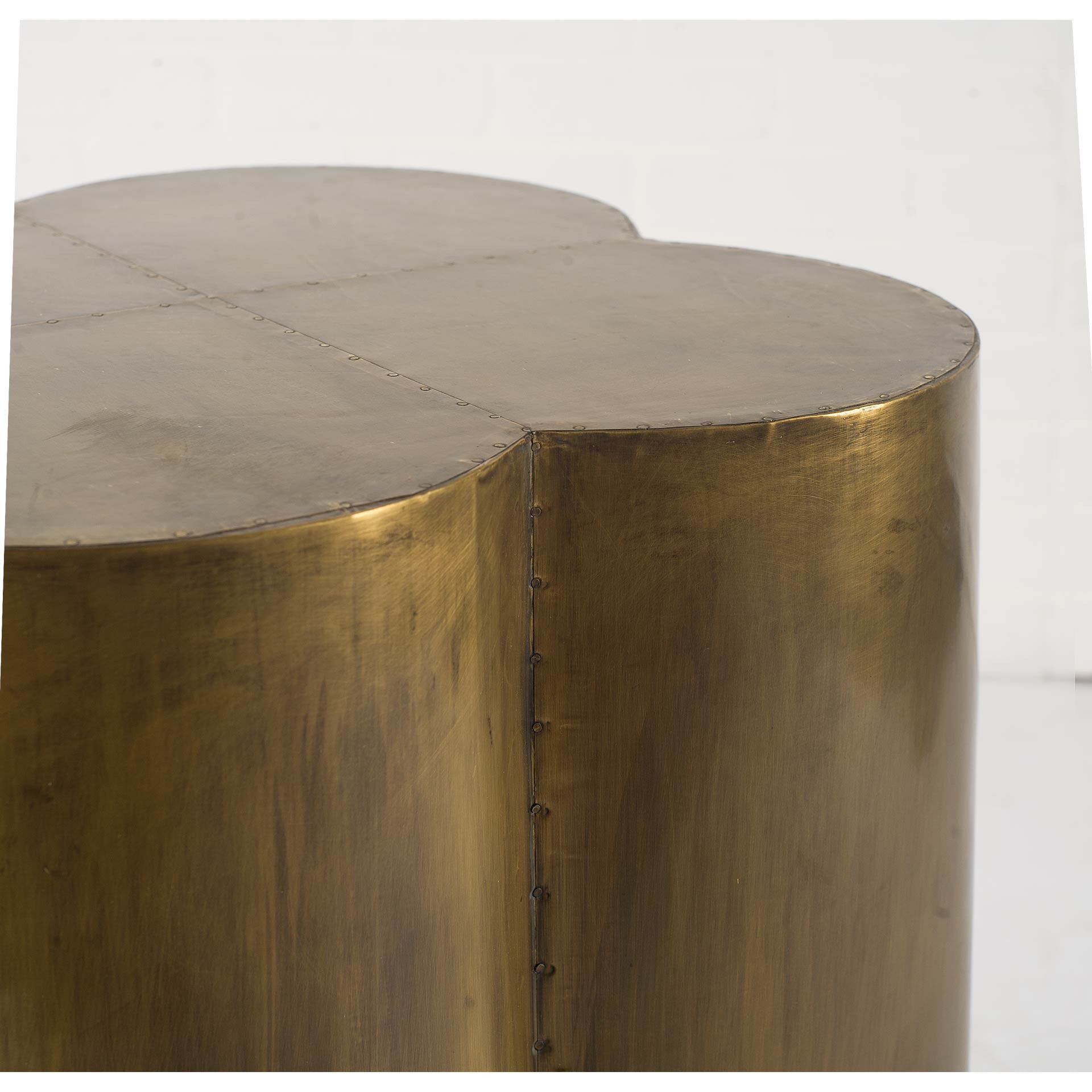 22" Brass And Antique Brass Brass End Table-End-Side Tables-DECOROLALA