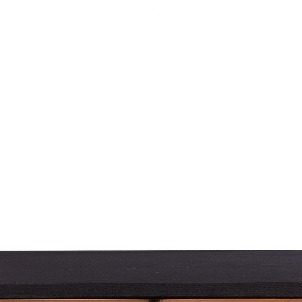 22" Champagne Glass And Iron Square Block End Table With Shelf-End-Side Tables-DECOROLALA