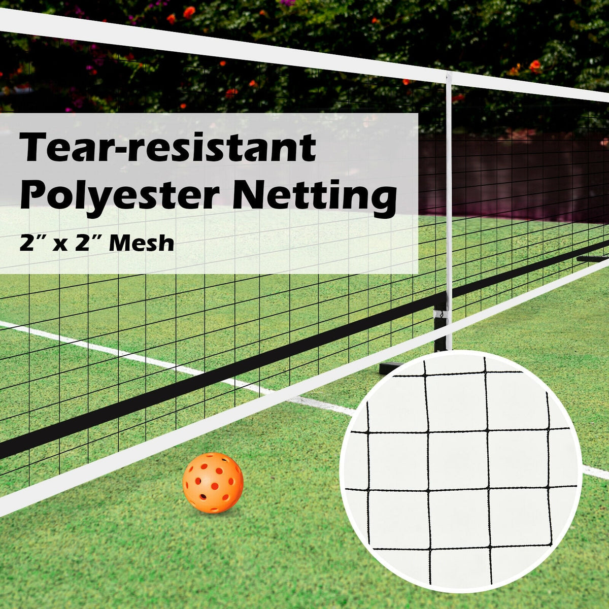 22 Feet Portable Pickleball Net Set System with Carry Bag for Indoor Outdoor Game-Sporting Goods-DECOROLALA