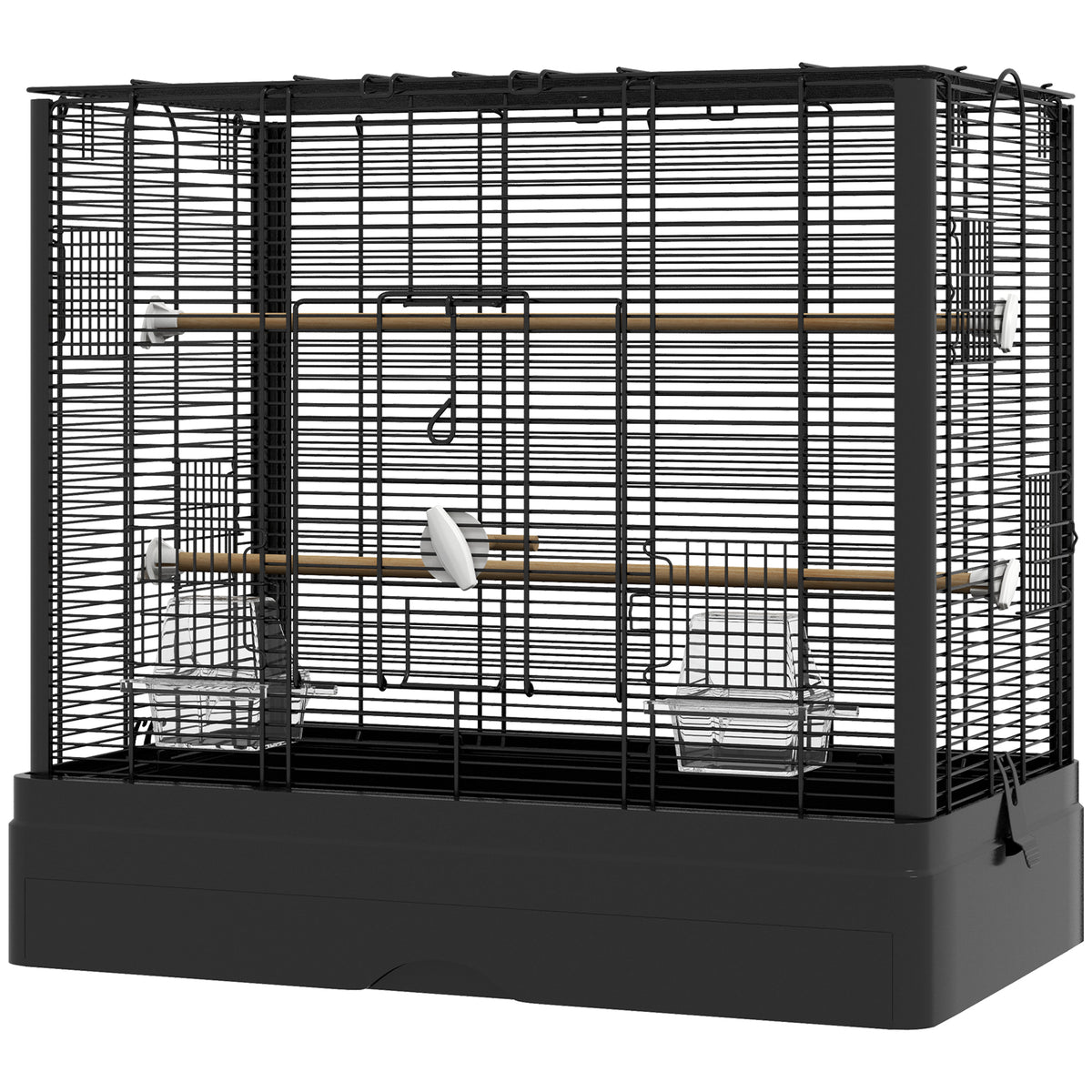 22" Flight Bird Cage for Budgies and Finches - Black Steel-Bird Supplies-DECOROLALA