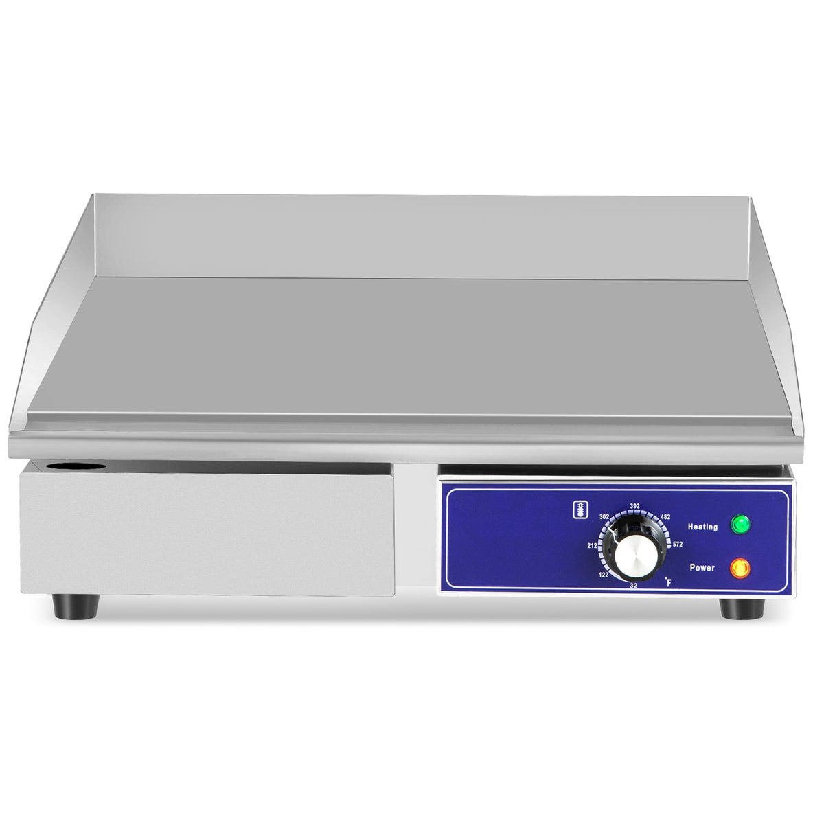 22 Inch Countertop Electric Griddle 2000W 110V Commercial Stainless Steel Grill-Silver-Food Warmers & Burners-DECOROLALA