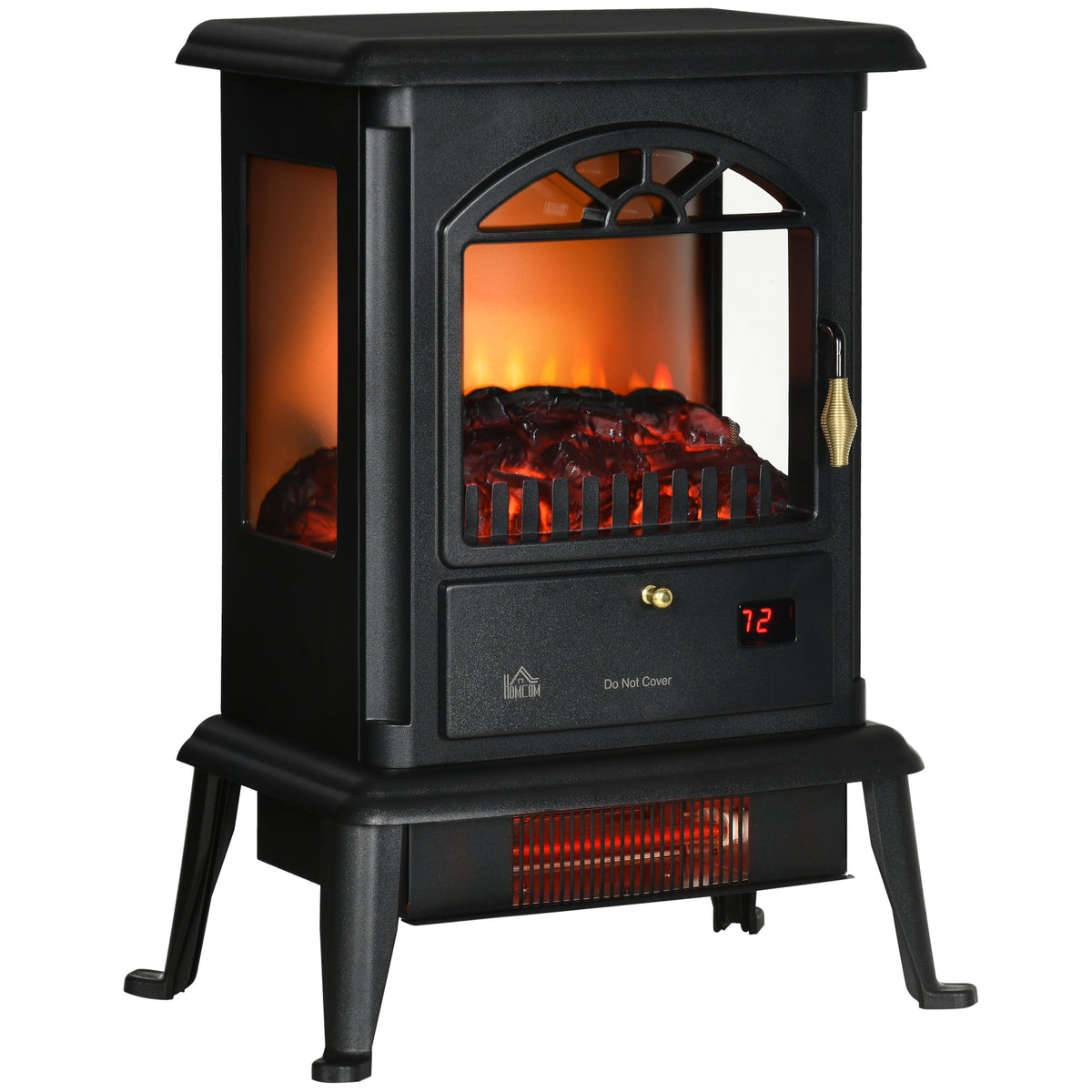22" Infrared Electric Fireplace Stove - 1500W Black-Electric Fireplaces-DECOROLALA